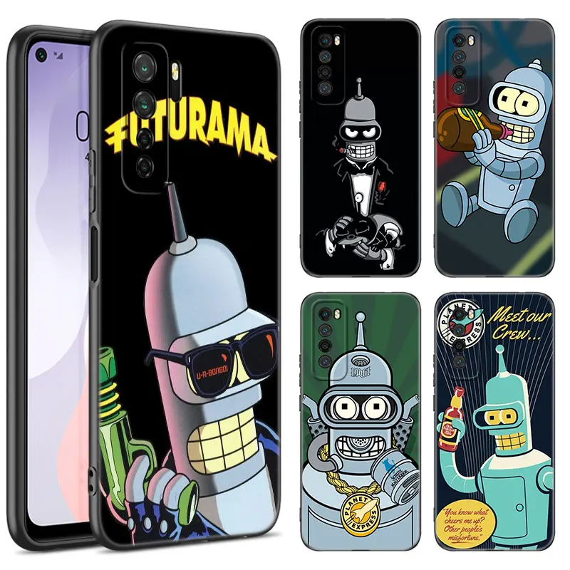 Anime F-Futurama Bender Black Phone Case For Huawei Nova 11 12 Ultra 9 10 SE Pro 11E 11i 12i Y70 Plus Y60 Y61 Y71 Y72 Y90 Y91