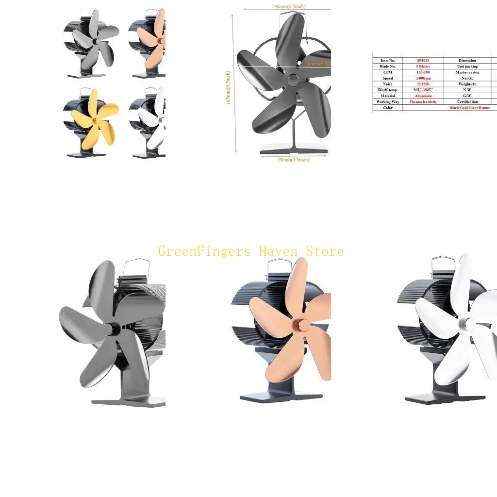 F68D مصممة حديثا تعمل بالطاقة الحرارية موقد مروحة أكبر تدفق الهواء تعمل بالطاقة الحرارية موقد الموقد كفاءة توزيع الحرارة