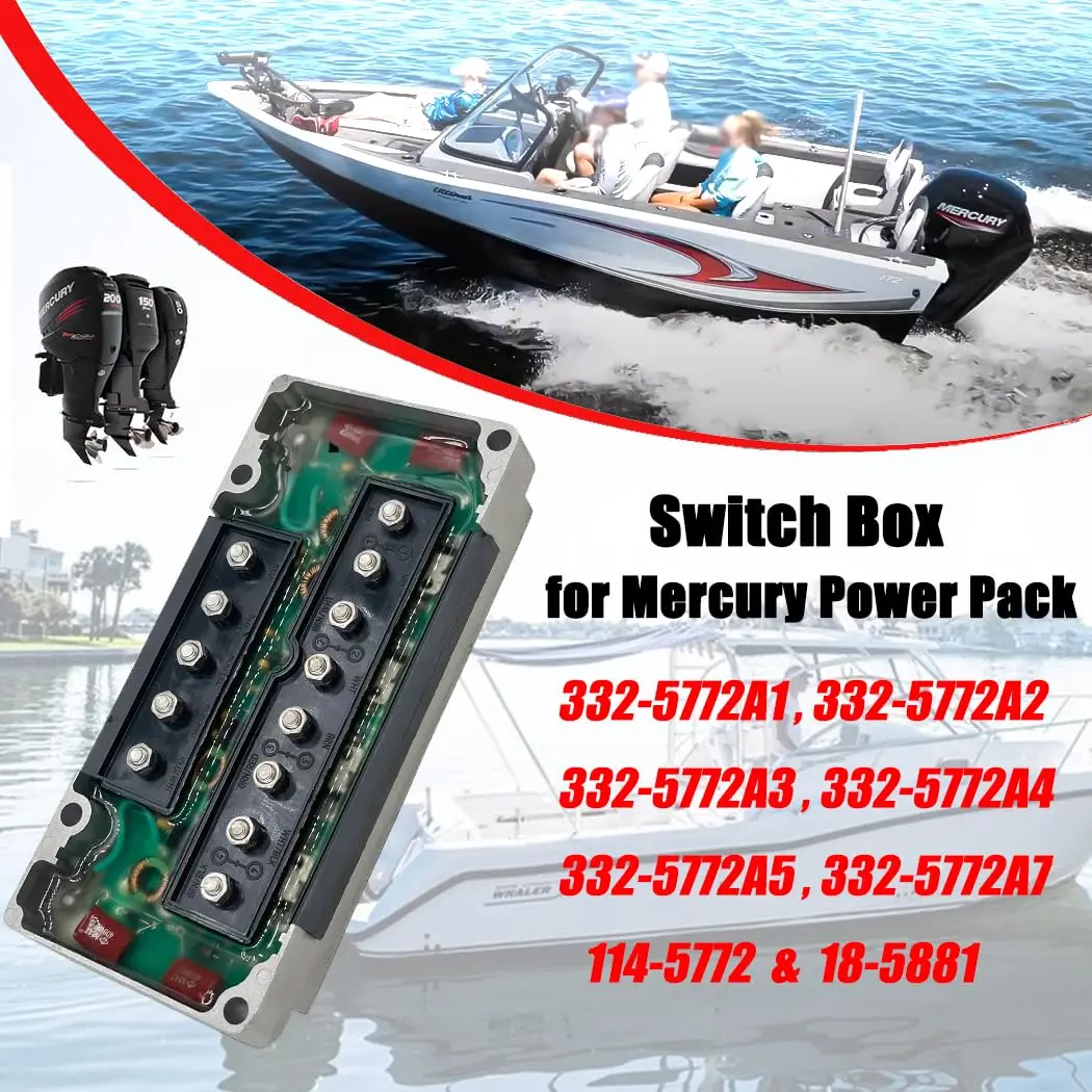 2pcs Replacement MERC Power Pack Compatible with MERC Outboard 4 Cylinder 40-125 HP Switch Box Power Pack 332-5772 A3- A7