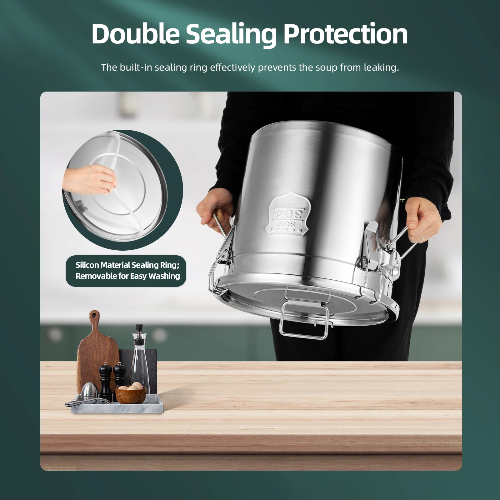 

21л 304/201 ведро для хранения пищевого масла, сахара и молока из нержавеющей стали с уплотнительной крышкой для отелей, ресторанов, кухонь, склада