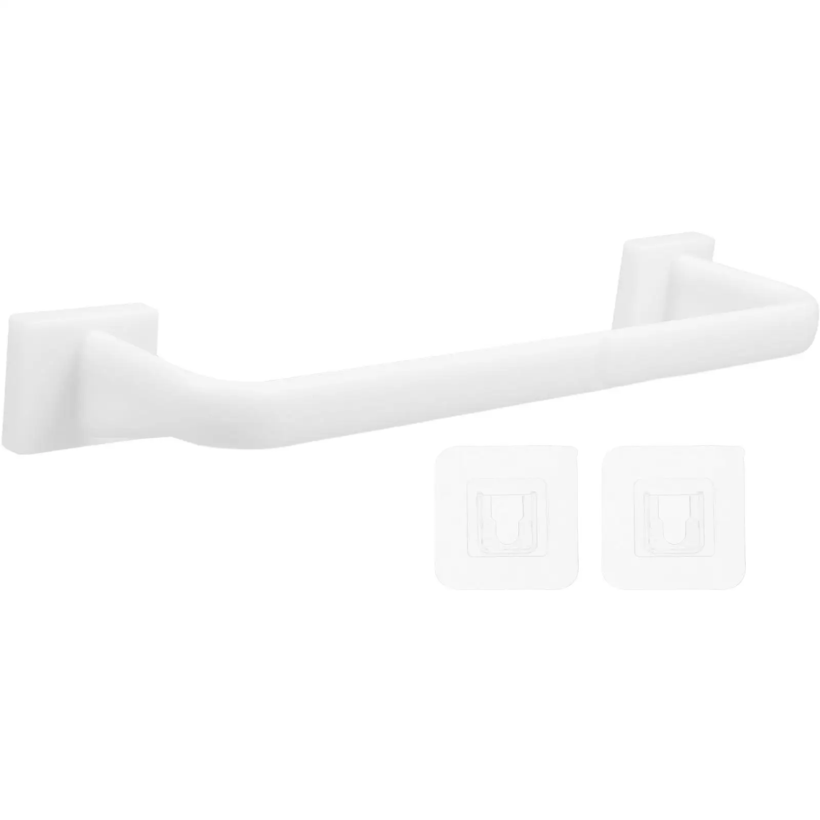 

2 Pcs Adhesive Bar No Drill White H Holder Bathroom Bathroom Towels Rack Kitchen Storage Rack Tea Towels Black
