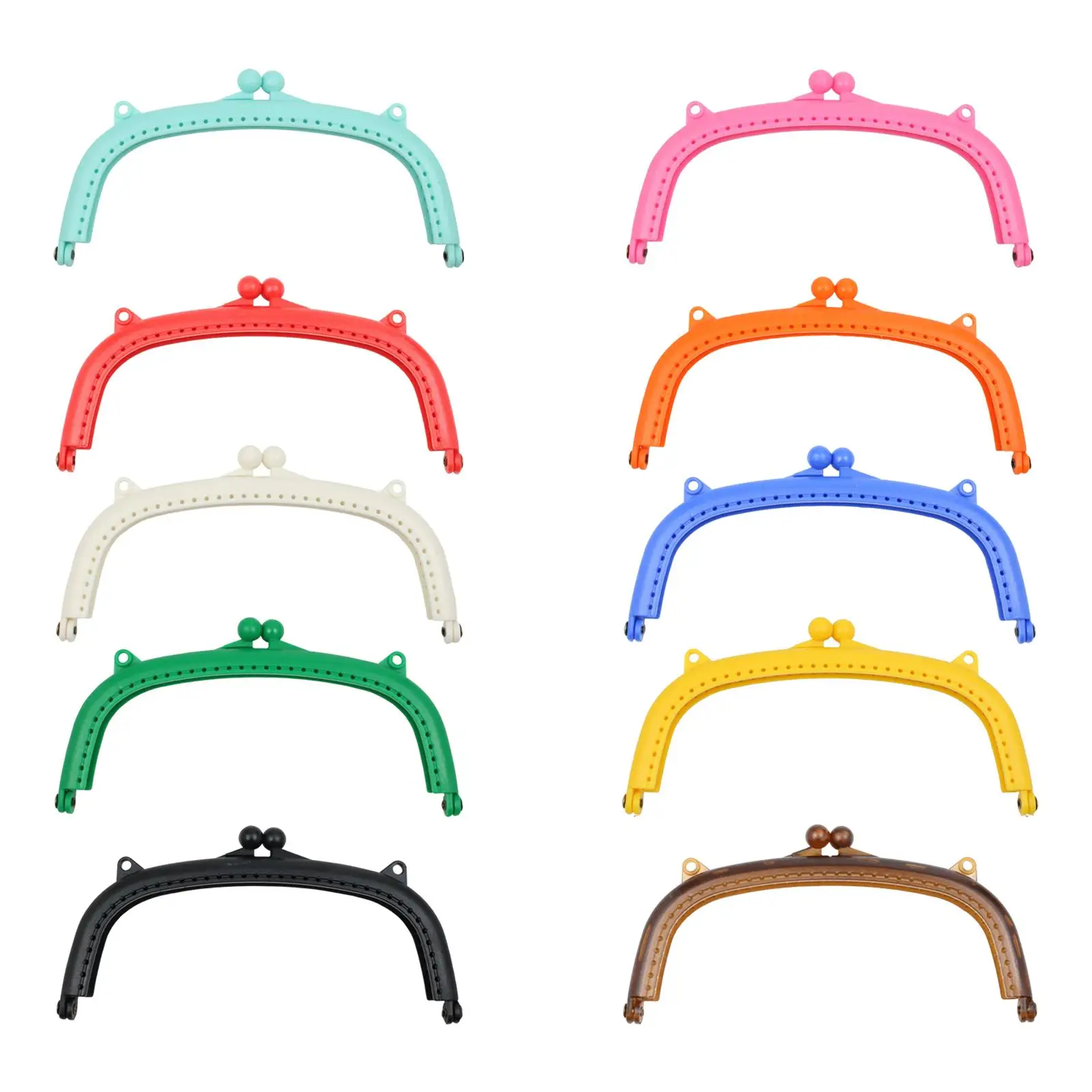 10x Plastic Purse Frame Kiss Clasp Lock Handle Candy Color for Bag Handbag