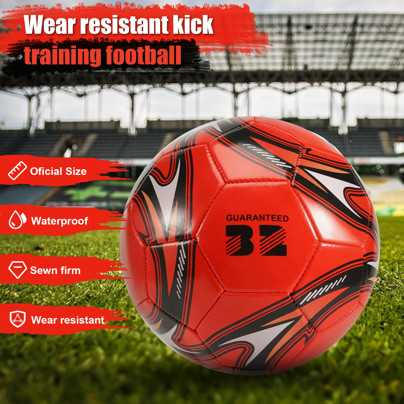 

B64CProfessional Soccer Ball Size 5 Official Soccer Training Football Ball Competition Outdoor Football Red