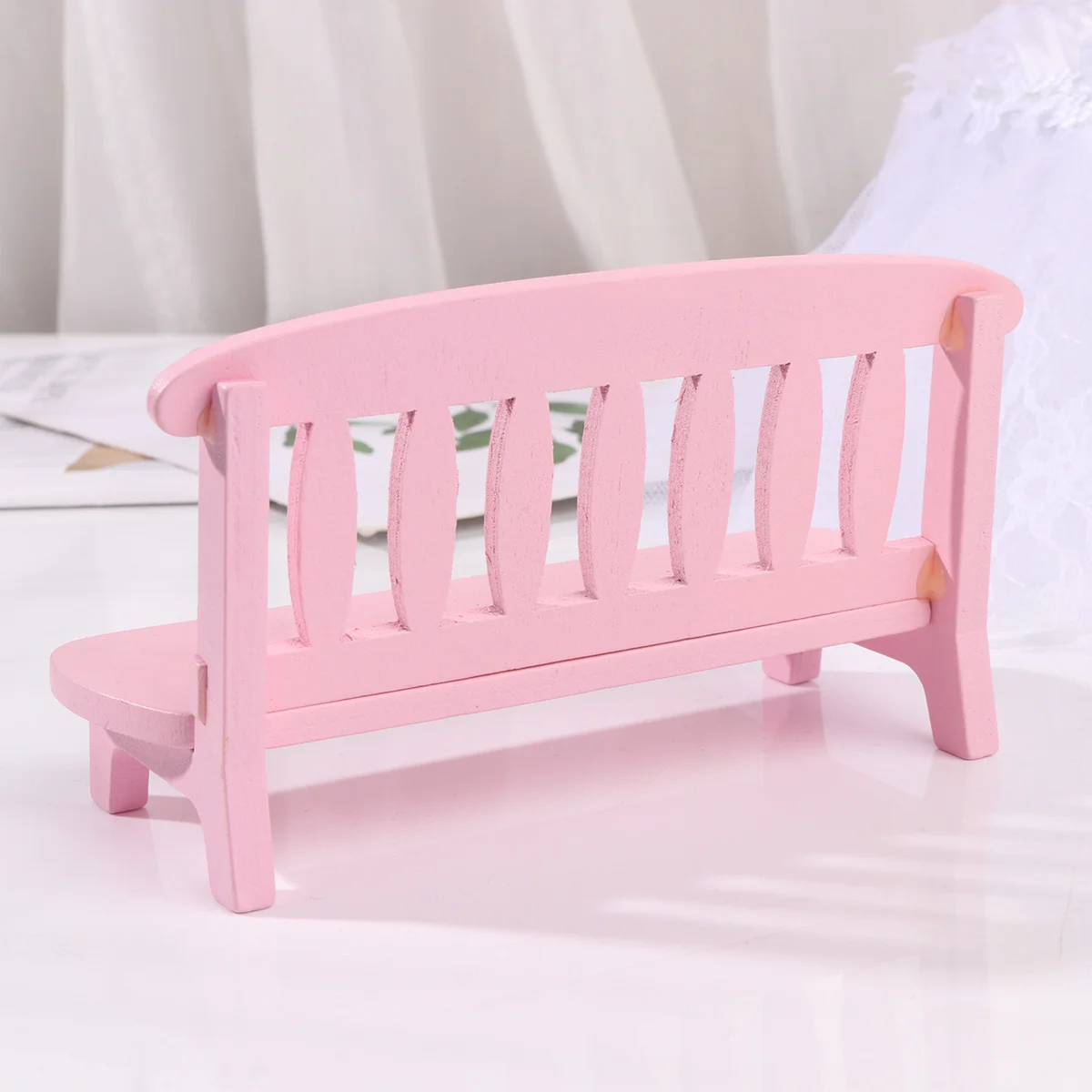 1 قطعة أريكة خشبية صغيرة الوردي خمر ديكور مكتب المنزل رائعتين براعة خزانة زخارف للحانات صور الدعامة كرسي حلية #1