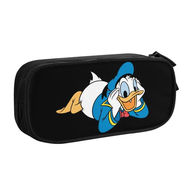 Custom Donald Duck Anime Manga Cute Pencil Case Boy Girl Big Capacity Pencil Box Students Stationery