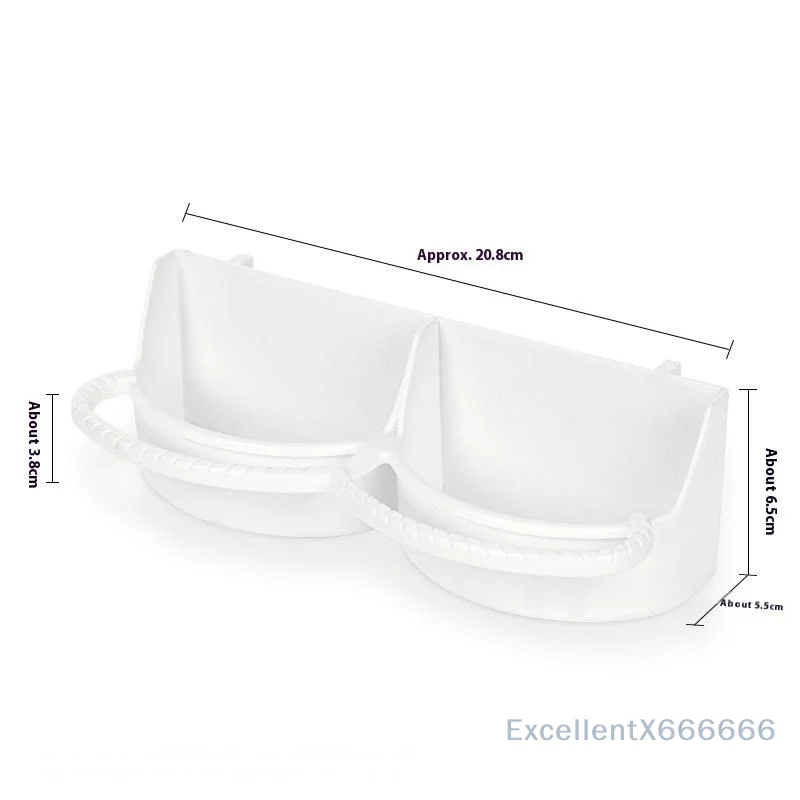 2Pcs Double Grid Bird Food Box Water Box Feed Trough Bird Feeder Can Hang Birdcage Large Capacity Water Feeding Supplies