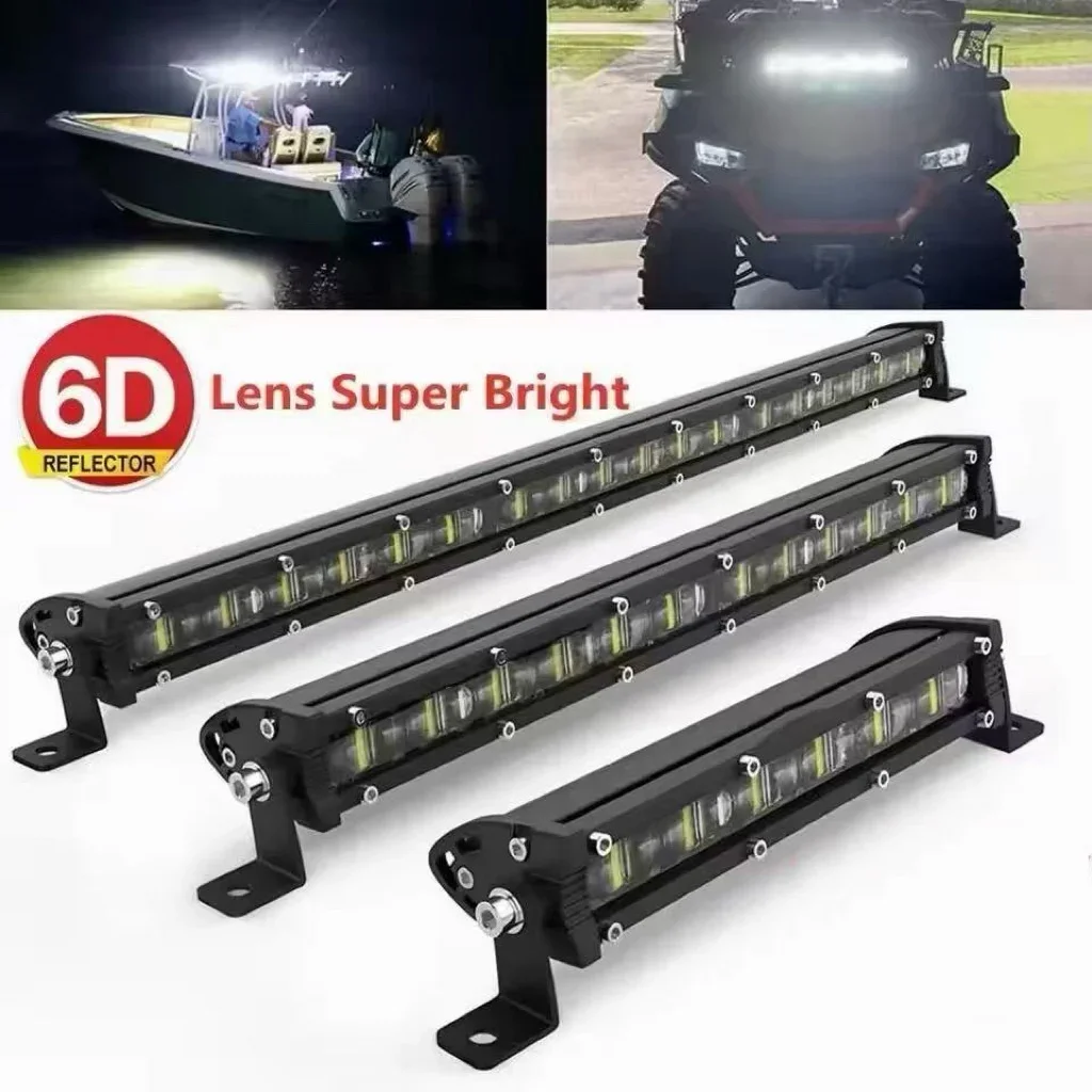 

HAOLIDE 6D 1 Row 14inch 20inch 26inch Led Work Light Bar Driving Light Bar 6000K for Cars Boat SUV Truck Offroad 12V 24V IP68