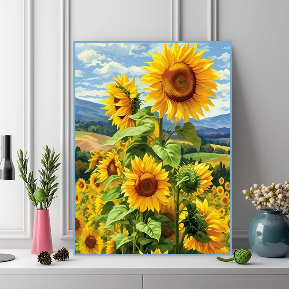 Sunflower Diamond Mosaic DIY New Arrival Flower Diamond Painting Full Square Round Embroidery Home Bedroom Wall Artwork