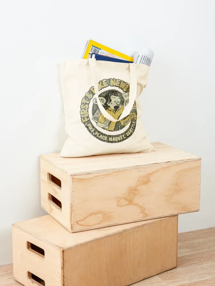 First & Pike News Seattle Tote Bag Customizable tote bag custom tote bag women Candy bags