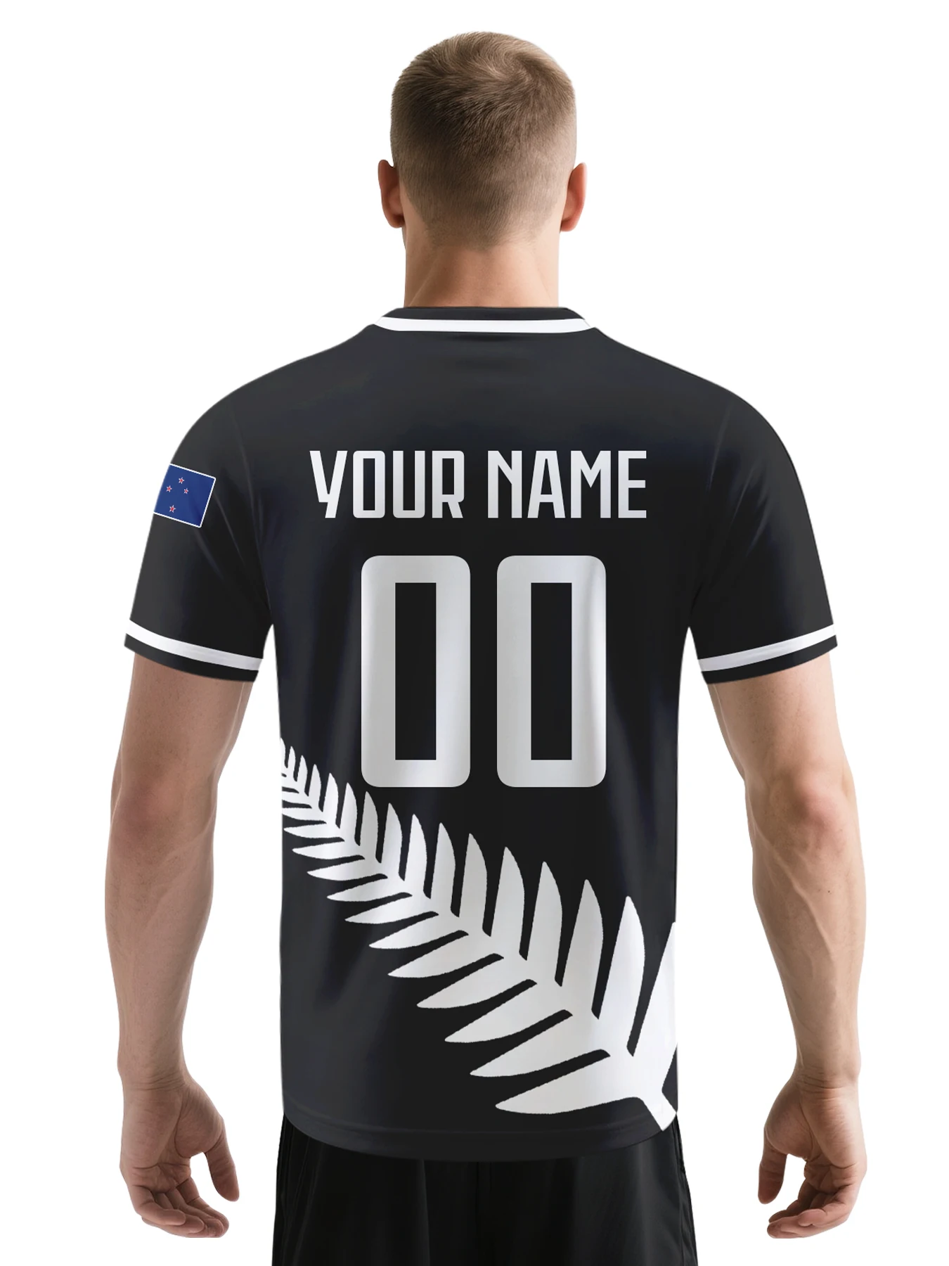 Custom New Zealand Football Jersey Personalized with Name Number V-neck Soccer National Team Shirt for Men Youth Women