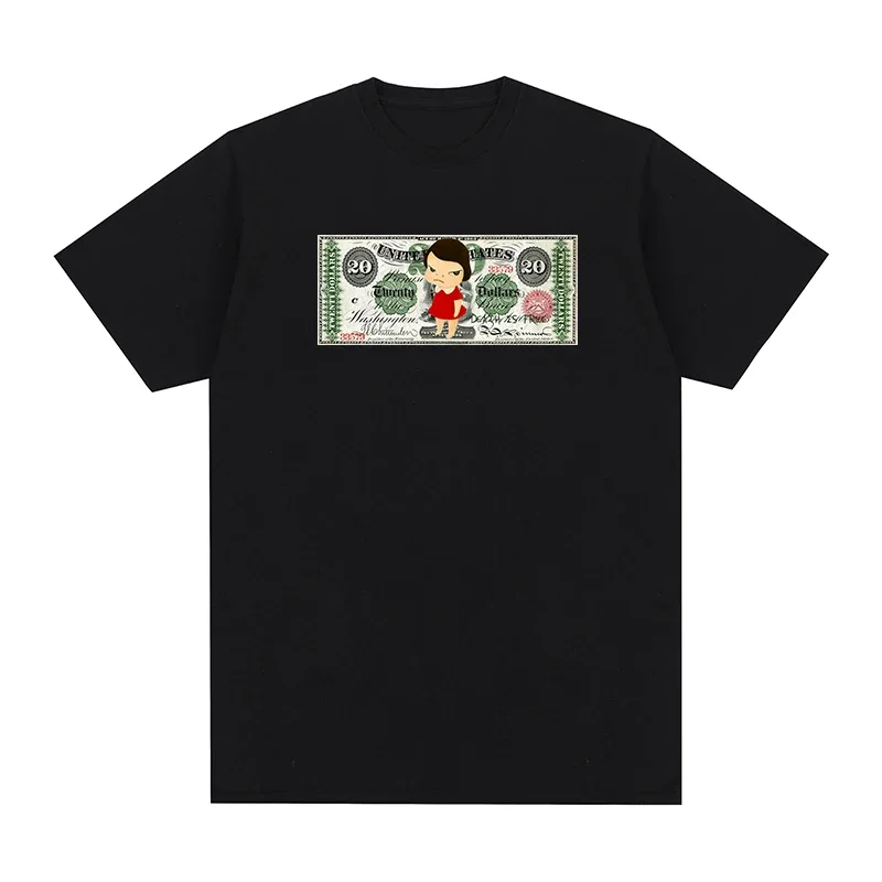 Yoshitomo Nara Dollar black o neck t-shirt Pre-shrunk Cotton Men T shirt New TEE TSHIRT Womens tops