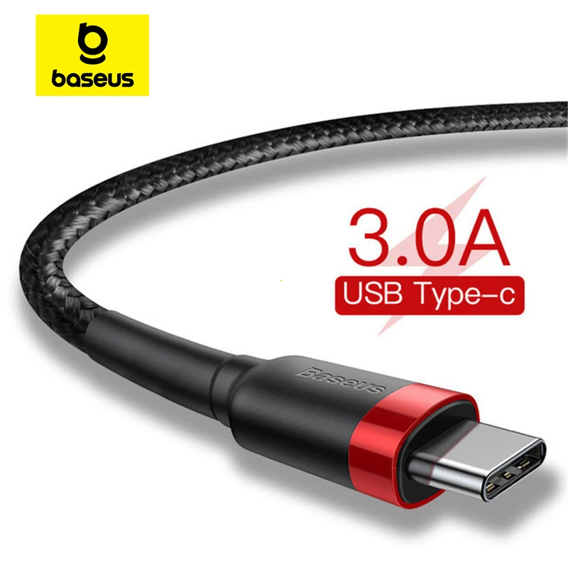 Cable Baseus USB tipo C para Samsung S10 S9 Cable de carga rápida 3,0 USB C carga rápida para Huawei P30 Xiaomi Cable de cargador de USB-C