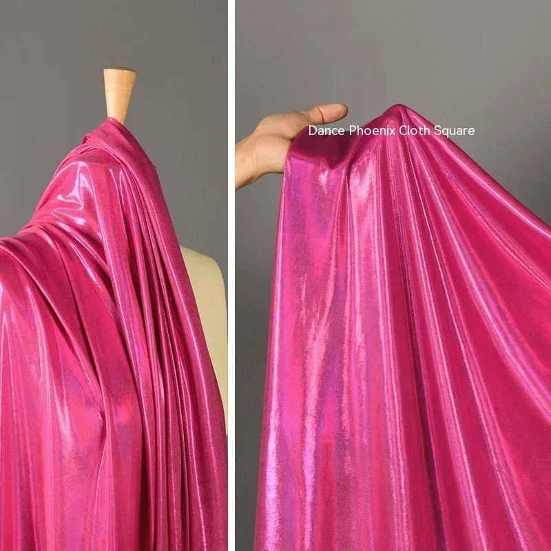 

Phantom Mist Goldfabric Rose Red Liquid Soft Elastic Smooth Gold Stamping Wholesale Cloth Diy Sewing Material