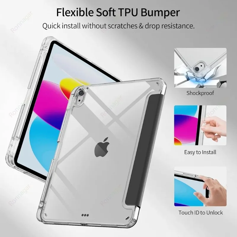 Y Fold New Case For iPad A16 11th 12th Air 5 4 Air 11 13 M4 M3 M5 Pro11 13 12.9 10th 9th 8 10.2 9.7 10.9 10.5 with Pencil Holder view 4