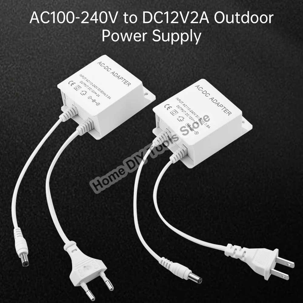 DC 12V 2A Power Supply For PTZ Camera Transformer AC 110V-230V to DC 12V For PTZ WiFi IP Camera 12V 2A EU/US Power Plug