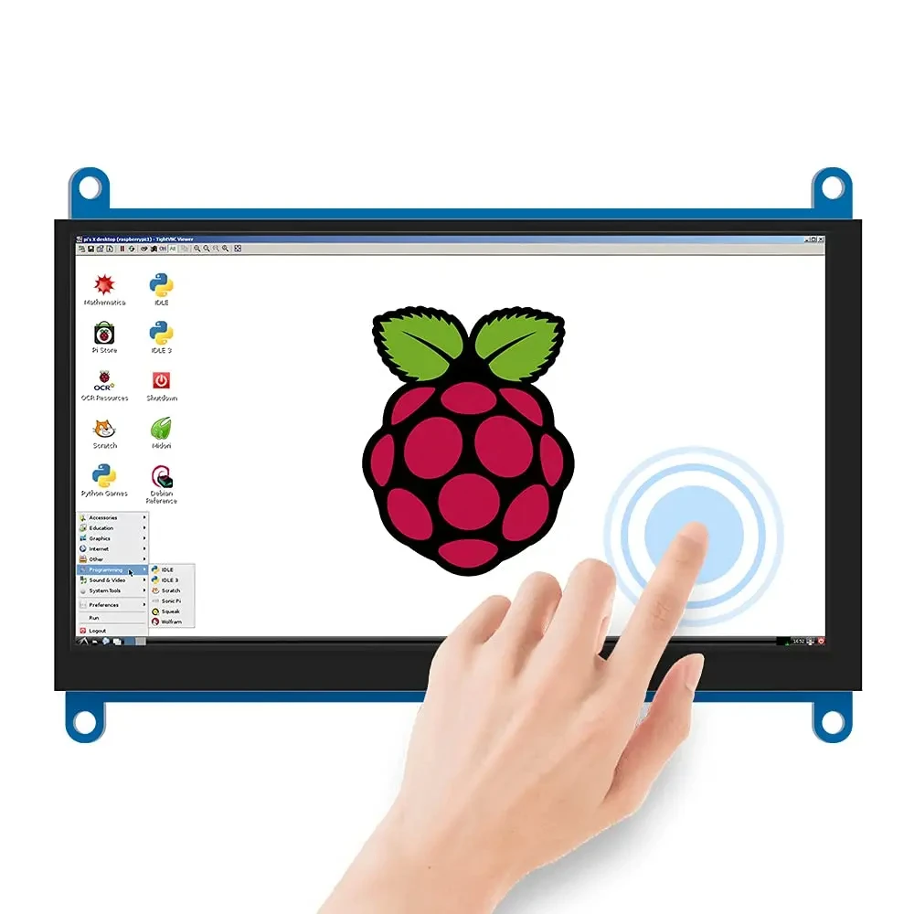 Image of Treiberfreier tragbarer Raspberry Pi-Monitor, 1024×600 HD-Display, 7-Zoll-TFT-Touchscreen, Mini-HDMI-LCD-Monitor, zweiter Touchscreen für Gaming und DIY-Projekte