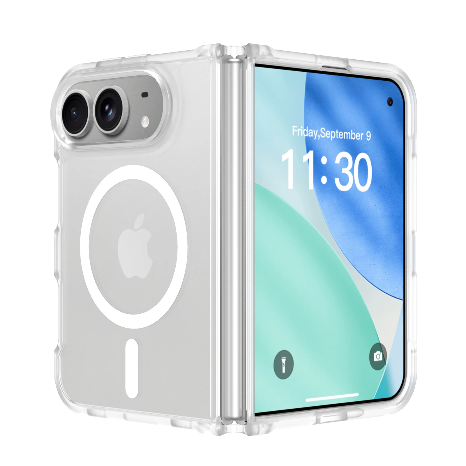 Für iPhone Duo Hülle Leistungsstarke Magnetische Saugkraft Hartschale TPU+PC Matt Anti-Sturz Handyhülle Transluzent Mattiert – Detail 7