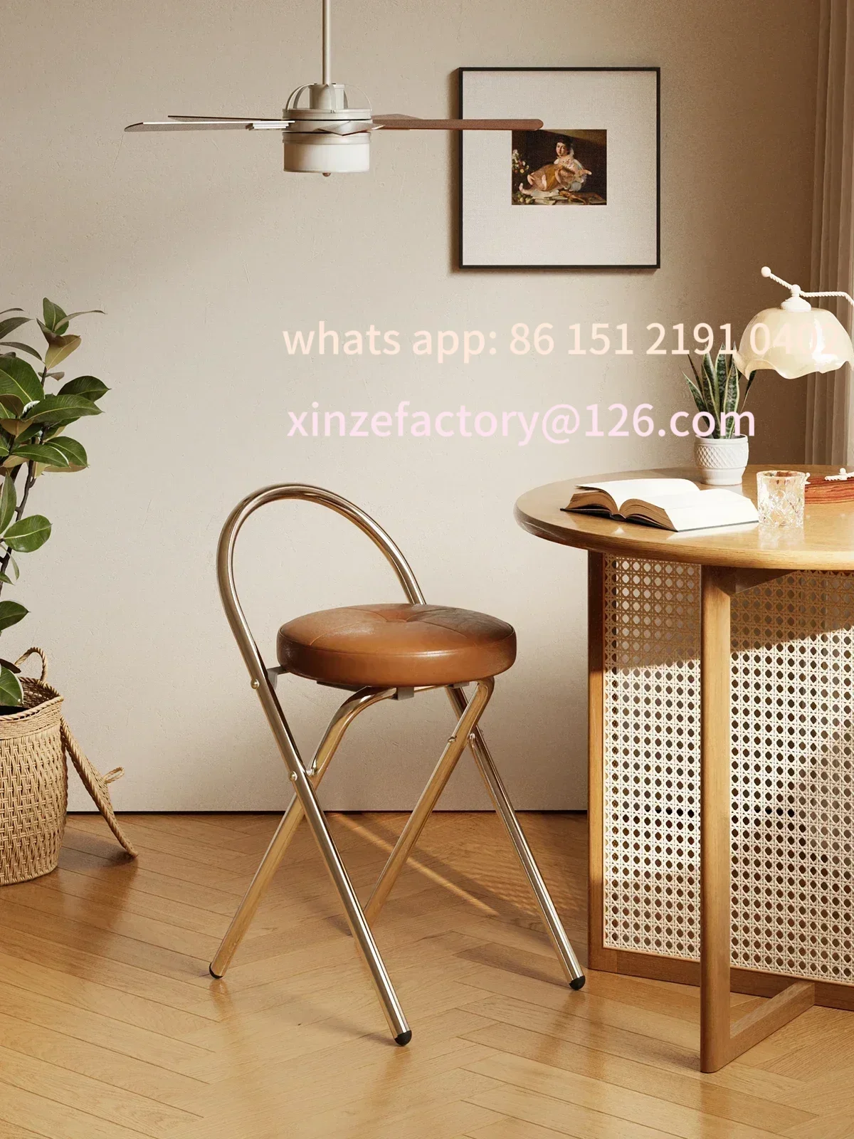 

Customizable rzemiosło Krzesło do salonu ze stali nierdzewnej Składany domowy stół do jadalni Krzesło Kawiarnia Krzesło