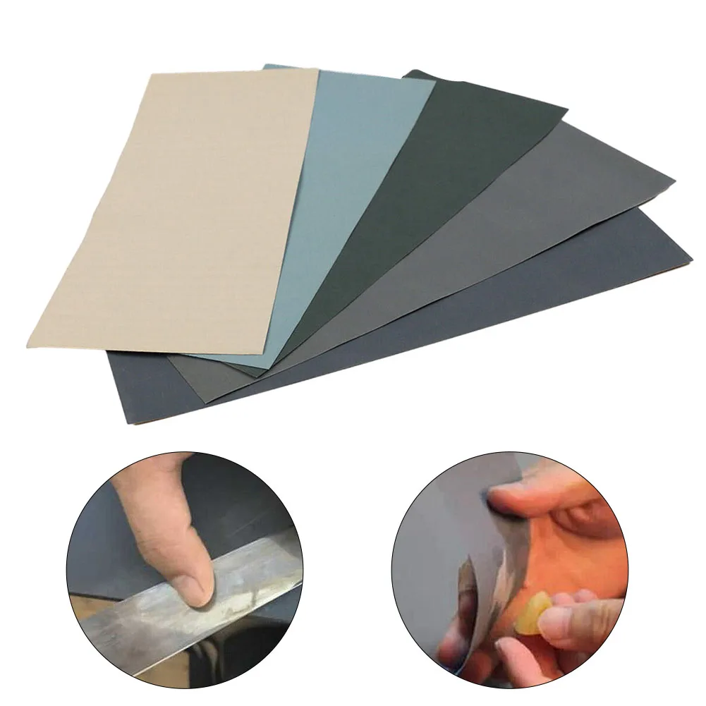 

5Pcs Water Sandpaper Papers Soft Paper Base Wet And Dry Sand Paper 2000 2500 3000 5000 7000 Grit Car Paint Mixed Assorted Tool