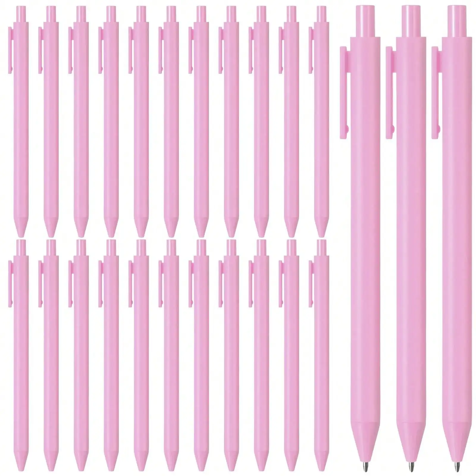 

25 Pcs Ballpoint Pens Bulk Retractable Comfortable Writing Pens Cute Christmas Supplies In Medium Point 1.0 Mm For Teacher Office Home Baby Shower Light PinkBlack Ink