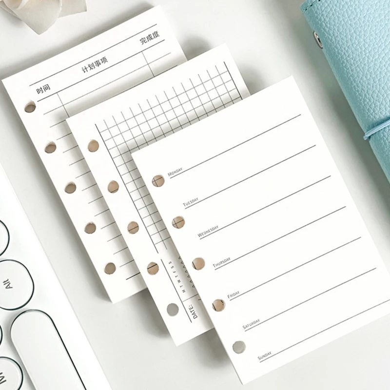 M5 Refill Insert Paper 40 Sheets Daily & Weekly Schedule Replacement Inner Sheets Loose Leaf Journal Notebook Refill Core