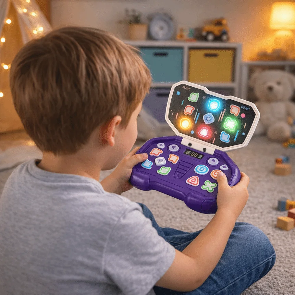 Juego de Ritmo con Luces Intermitentes Flip Design, Juego de Ritmo de Presión Rápida, Botón de Presión, Regalos para Niños, Máquina de Juego de Presión