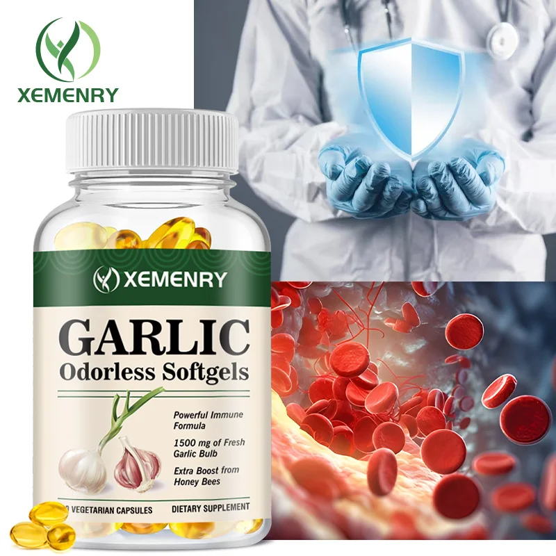 

Odorless Garlic Supplement - Balance Cholesterol Levels,Support The Immune System, Heart & Cardiovascular Health - 120 Capsules