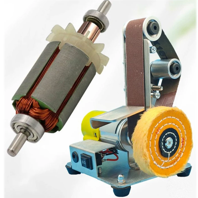 Mini Machine à Courroie Électrique Multifonctionnelle, Micro Machine Verticale de Bureau, Machine à Polir DIY, Meuleuse d'Angle Partners, 110V-220V