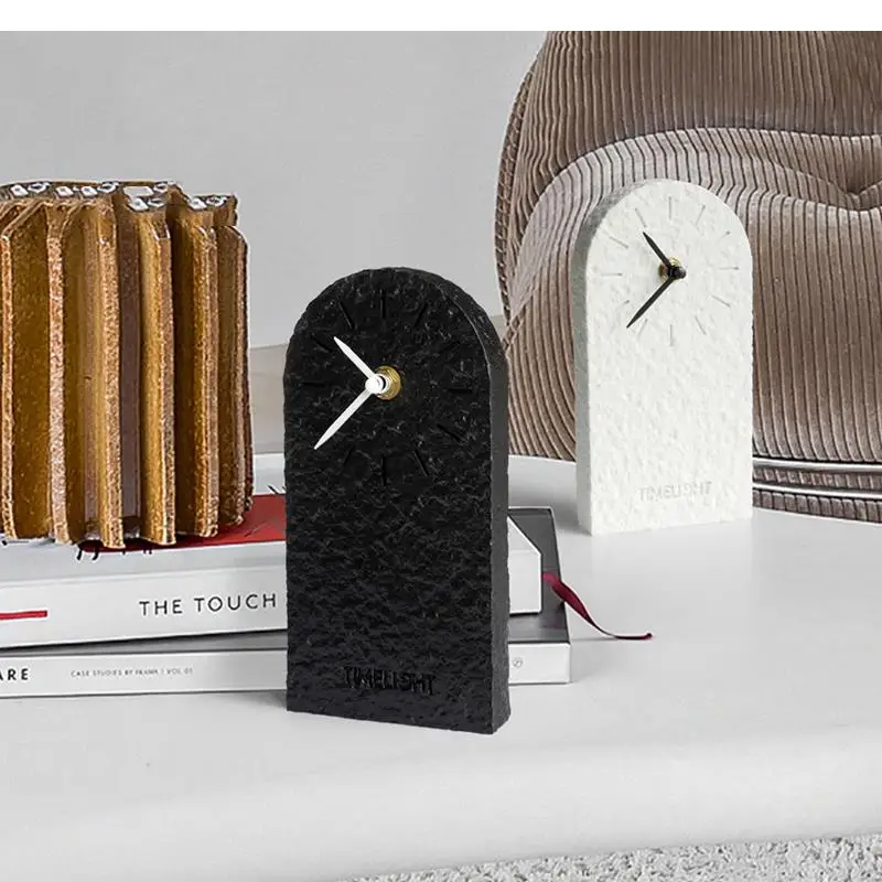 

Nordic Sandstone Mute Desk Clock Simple Desktop Clock Bedroom Home Decoration Countertop Decoration Living Room Decoration