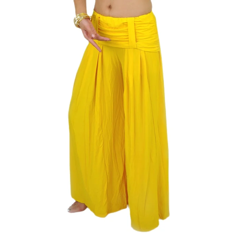Kobiety brzuch kostium taneczny praktyka spodnie kryształ bawełna długi, szeroki spodnie nogi pani Tribal Pant indie Bollywood dancewear — zdjęcie 2