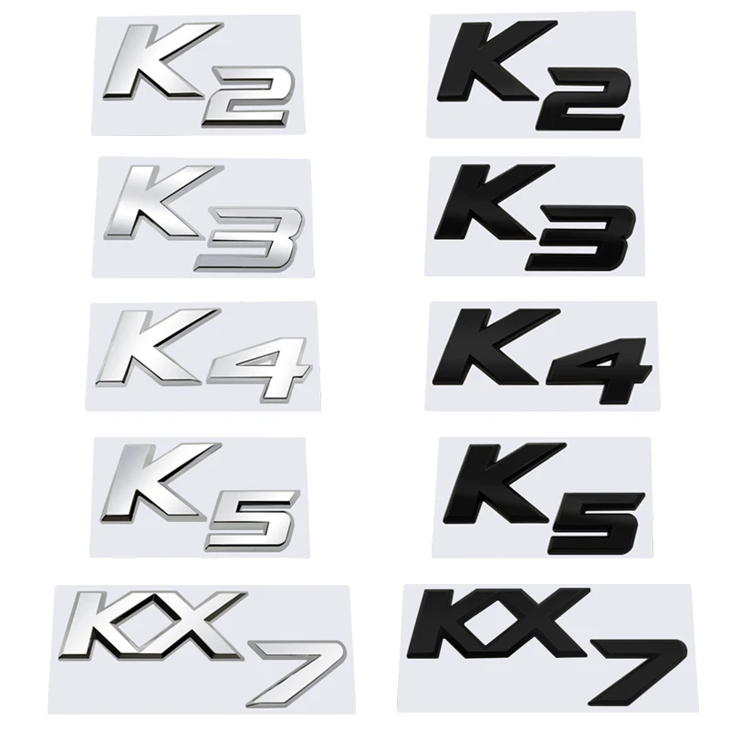 

Car styling Metal Car Trunk Letters Decals Sticker For Kia K2 K3 K4 K5 KX7 Badge Emblem Stickers