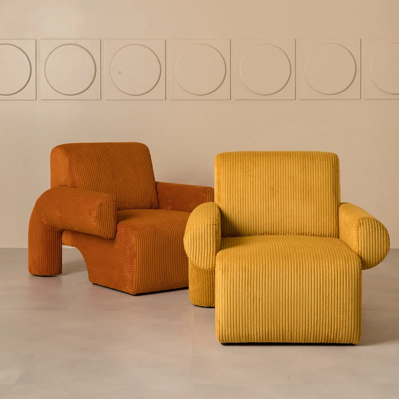 

single sofa light luxury simple modern retro casual environmental protection durable corduroy fabric lazy sofa living room