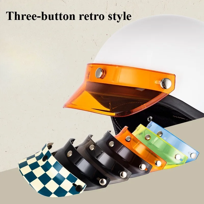 

Helmet Brim Retro Helmet Three-button Motorcycle Helmet Sunshade Sunscreen
