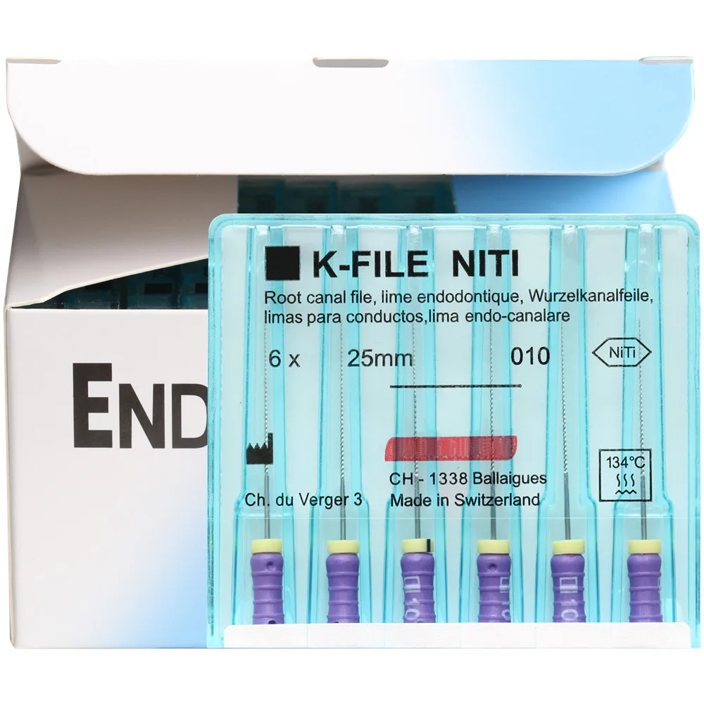 10 paczek 21/25/31mm Dental K-FILE NiTi elastyczne Endo kanał korzeniowy pilniki K do użytku ręcznego endodontyczny nikiel tytanowy Instrument