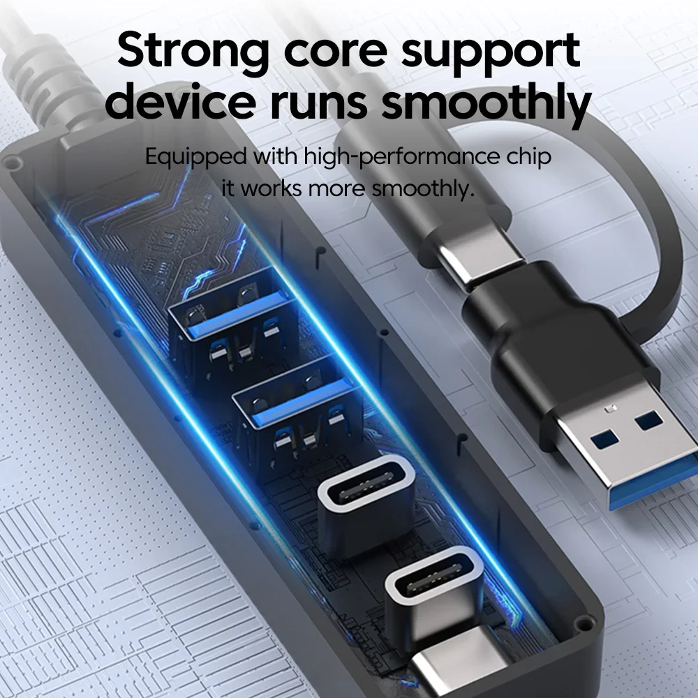 USB 3.0 محول الطاقة 4 ميناء متعدد USB الفاصل SD TF USB 2.0 نوع C HUB متعددة المتوسع عالية السرعة لملحقات الكمبيوتر
