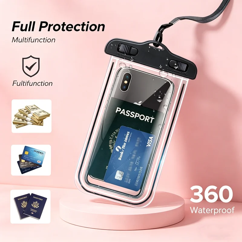 

Waterproof Phone Case Swimming Water Proof Bag Universal Underwater Phone Protector Pouch PV Cover for iPhone 12 Pro Xs Max XR X