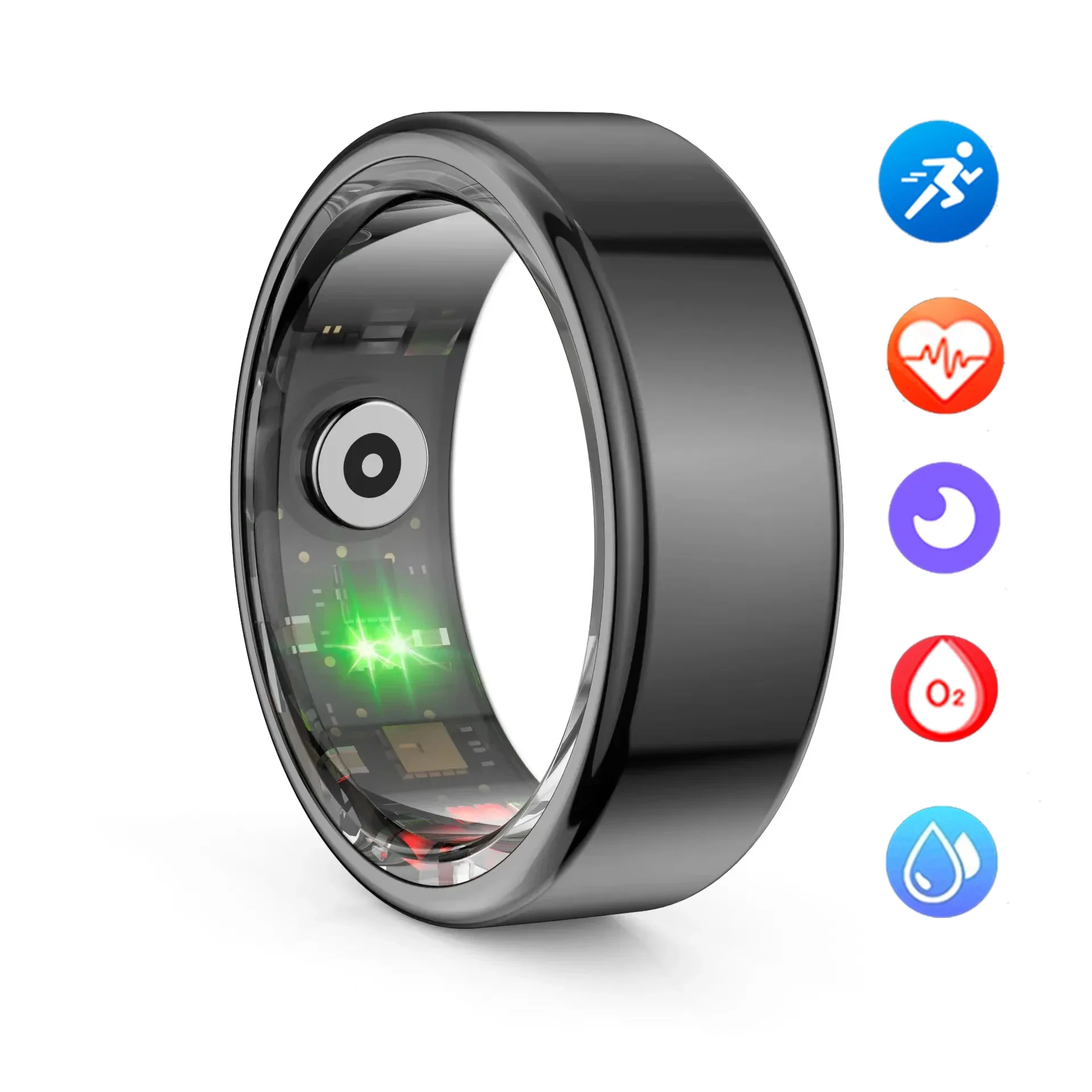 2025 עבור Huawei Xiaomi טבעת חכמה צבאית מפלדת טיטניום באיכות גבוהה למעקב אחר הבריאות IP68 ו-3ATM עמיד למים מצבי ספורט מרובים