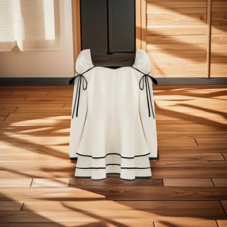 Czarno-biała sukienka z kwadratowym dekoltem, jesienna nowość, japoński słodki styl, uniwersalna, bufiaste długie rękawy, podkreślająca talię, sukienka w kształcie litery A.