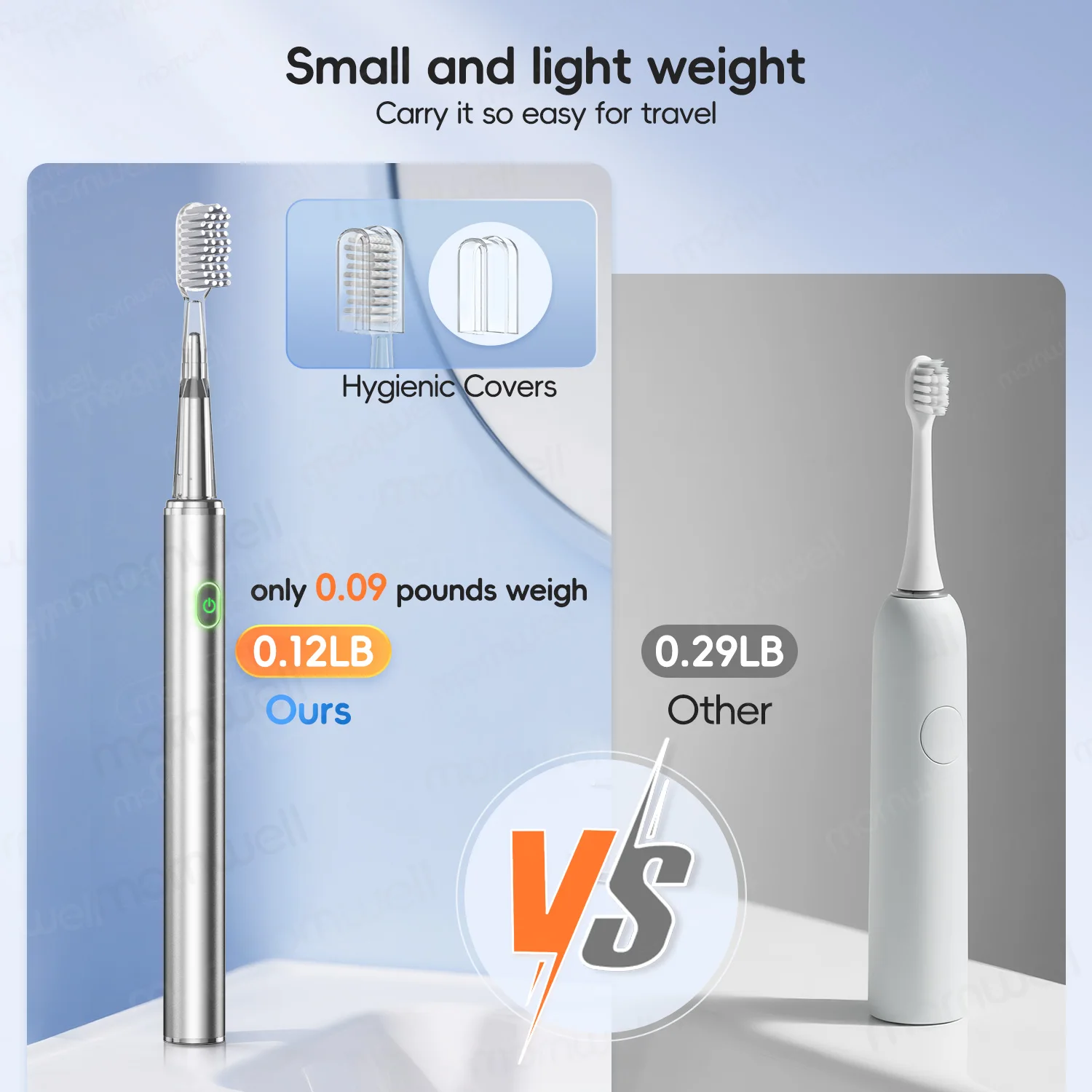 فرشاة أسنان كهربائية فرشاة رقيقة عقلية للجسم خصيصًا للنساء شعيرات DuPont الناعمة من Pure Wisdom Beauty، 4 رؤوس فرشاة مقاومة للماء