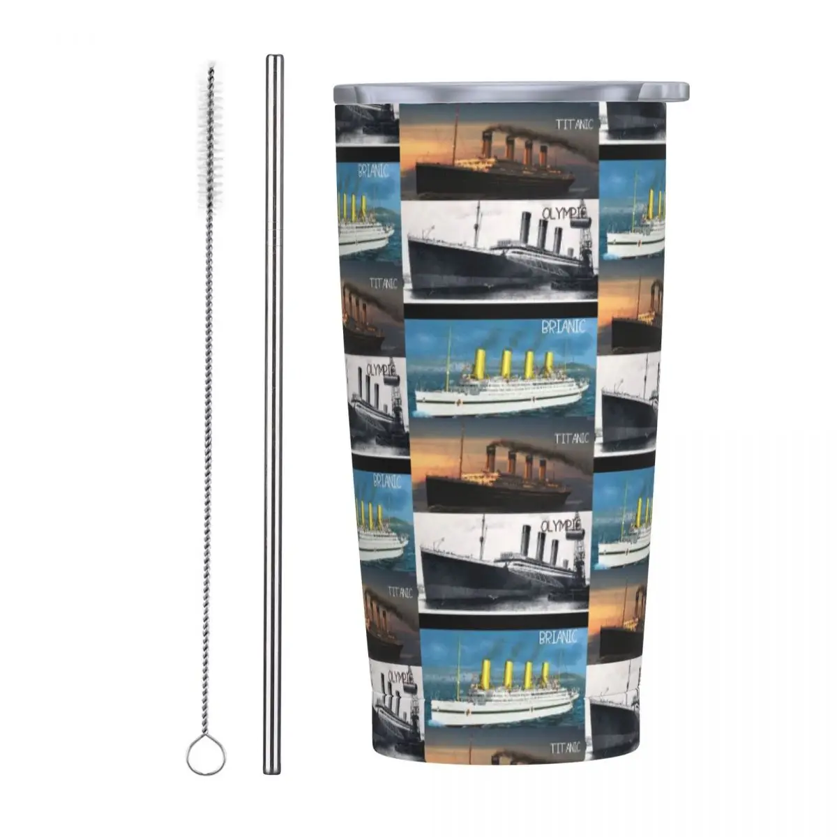 Titanic Britanic Sister Ship Iceberg White Star Liners Stainless Steel Tumbler Vacuum Insulated Mug Thermal Cold Cup With Lid