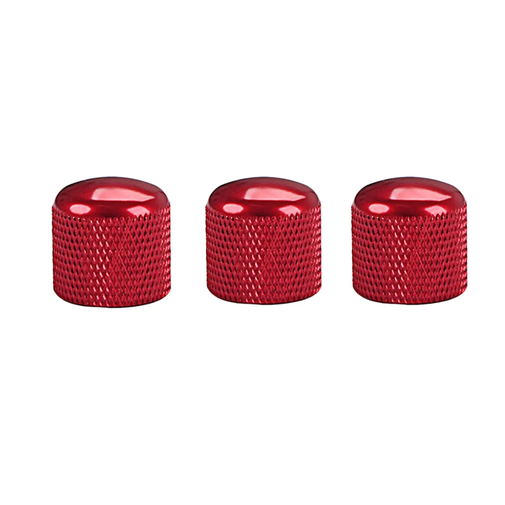 3pcs Metal Effect Pedal Control Amplifier Knobs for Electric Guitar Bass (Red)