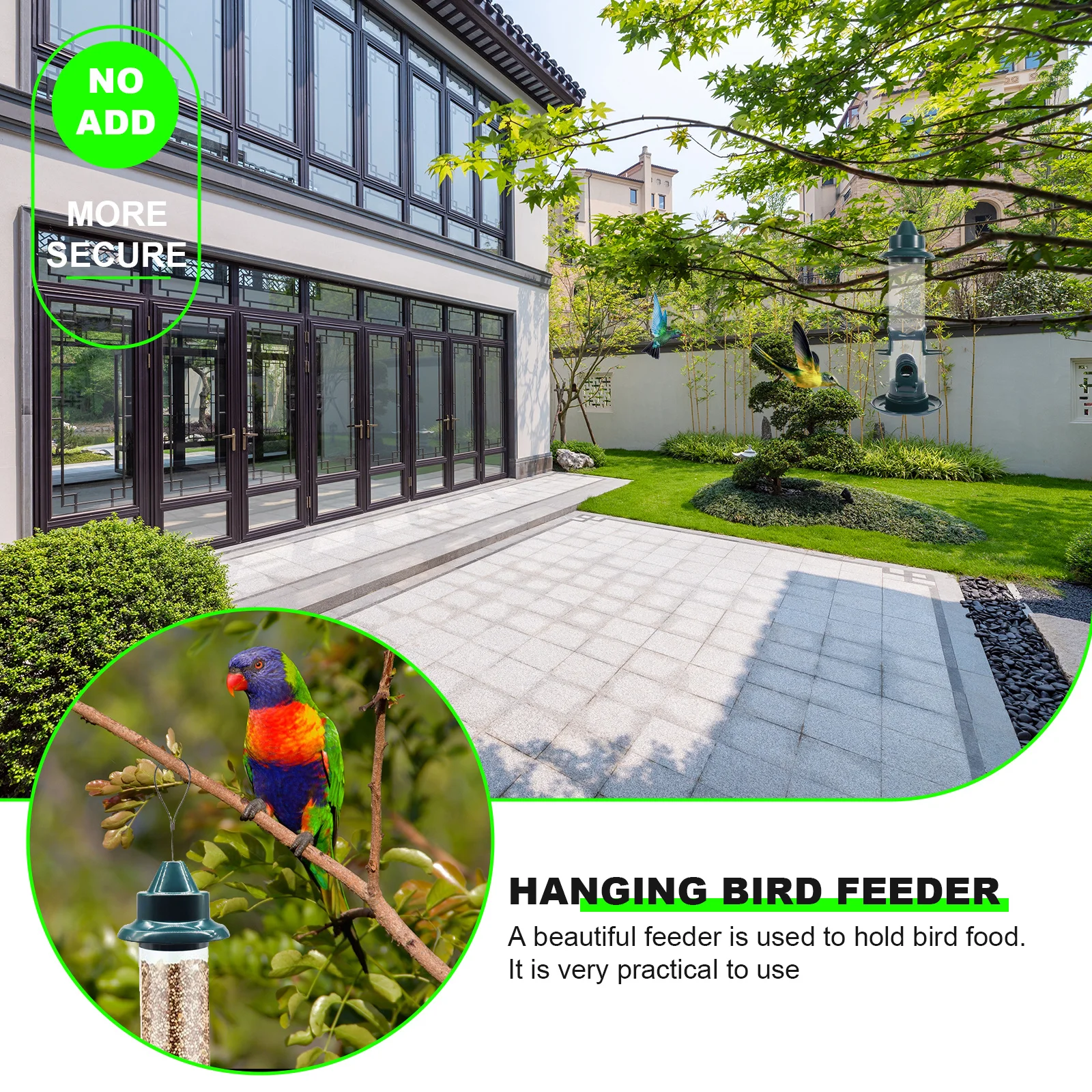 

Hanging Feeder Outdoor Garden Bird Feeding Tool Plastic Feeder For Small Birds Bird Food Container Dispenser