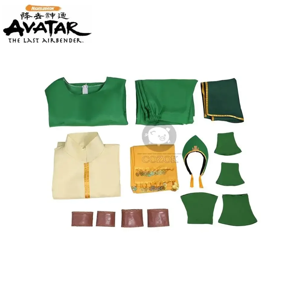 Toph Beifong Cosplay Costume Adult Halloween Costume Green Full Set Any Size - view 6
