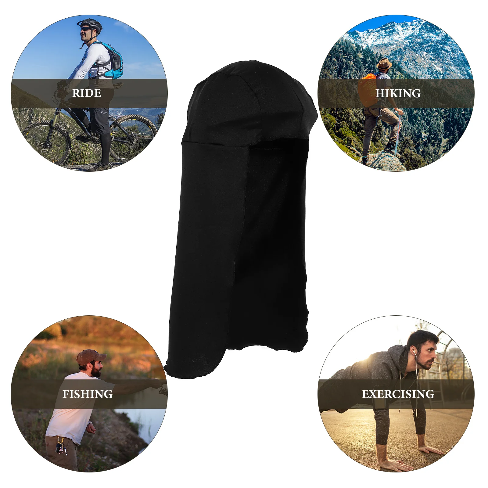 

2 Pcs Summer Breathable Sun Hat Neck Cover Elastic Cotton Long Tail Design for Outdoor Cycling Hiking Fishing Camping