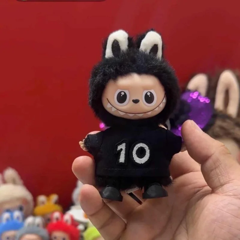 أسود تي شيرت أبيض لدمية Ropa Labubu V1 V2 V3 V4 10 سنوات الذكرى الملابس المطرزة لملابس Labubu #3