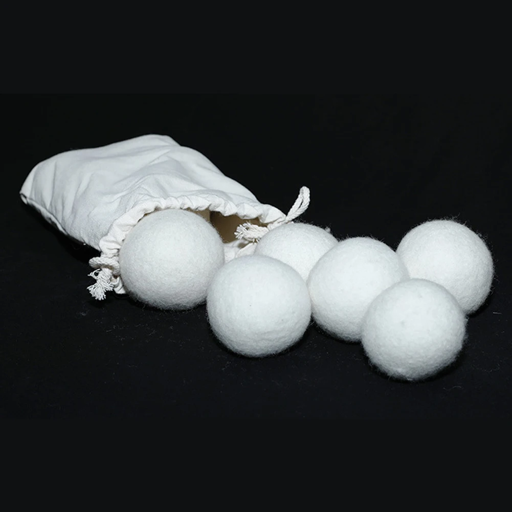 1-5PCS 5cm Wol Droger Ballen Stof Maagd Herbruikbare Waterontharder Wasdroog Kit Bal Praktische Thuis Wassen ballen Wol Droger Ballen