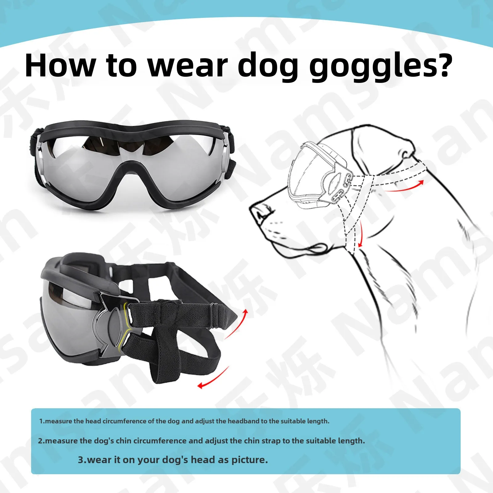 Transparente Farbige Hunde-Schutzbrille Wasserdicht Winddicht Sonnenschutz UV-Beständig Große Hundebrille – Detail 5