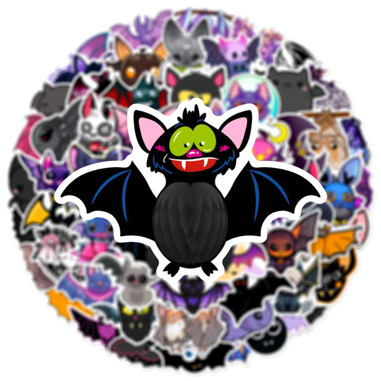 10/30/60pcs Cartoon Cute Bat Graffiti Stickers for DIY Decor Suitcase Skateboard Motorcycle Helmet Phone Laptop Guitar