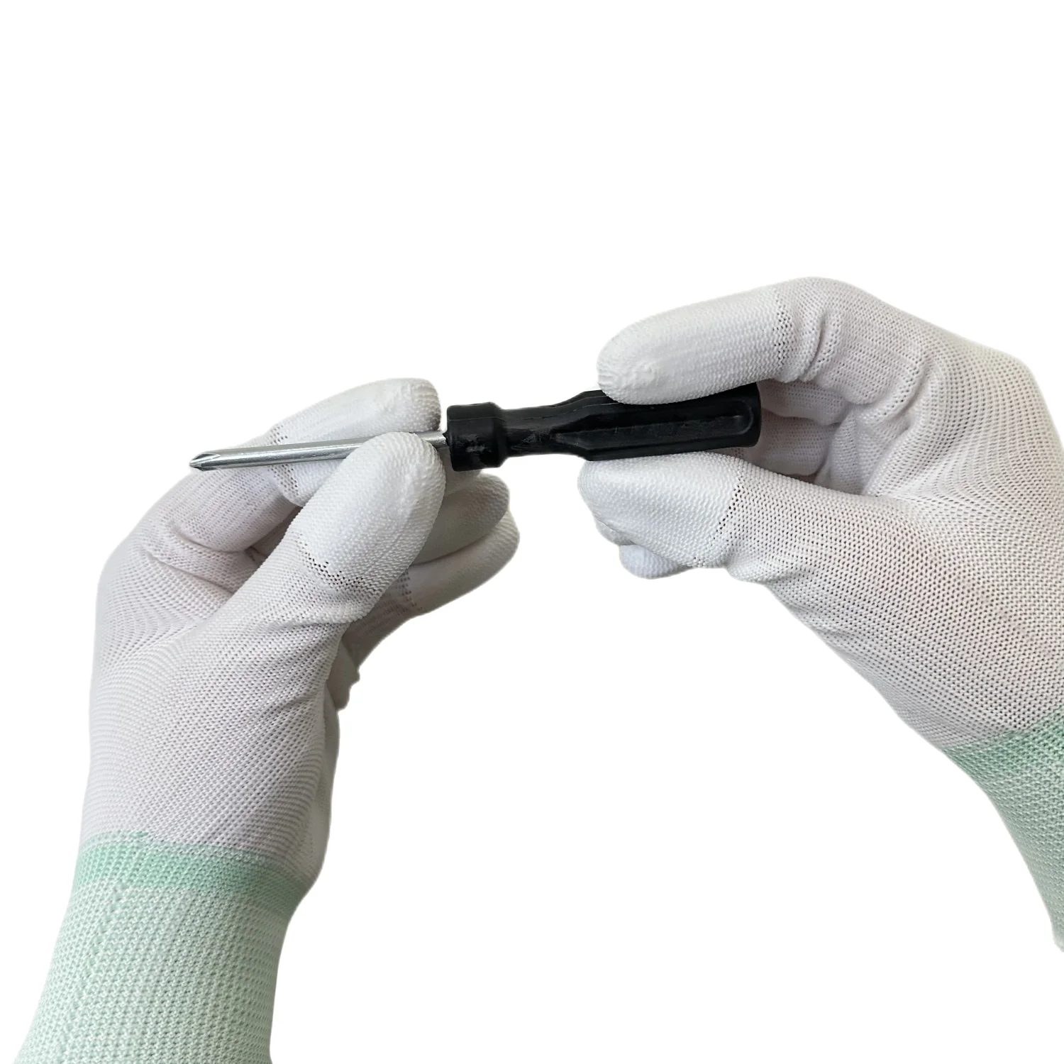 

50 шт. полиэстеровые вязаные изолированные перчатки с покрытием на кончиках пальцев, рабочие перчатки, перчатки для печатных плат для чистых помещений