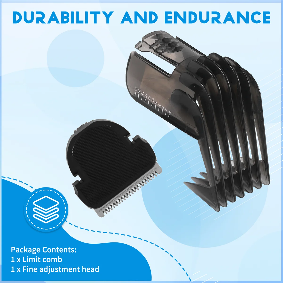 2 قطعة/المجموعة مشط مقص الشعر + قاطع تشذيب الشعر لشركة فيليبس QC5120 QC5125 QC5130 QC5135 QC5115 QC5105N02R